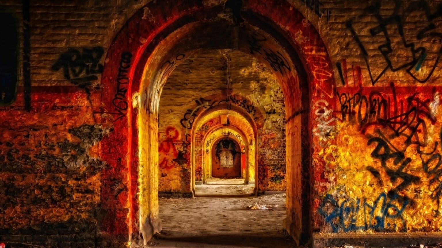 The Catacombs beneath Paris. France