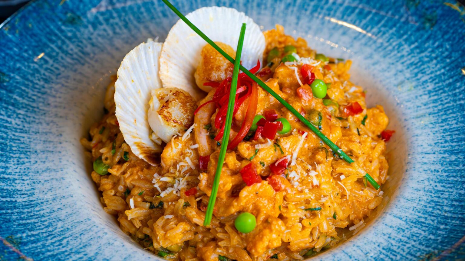 Plate of vibrant risotto